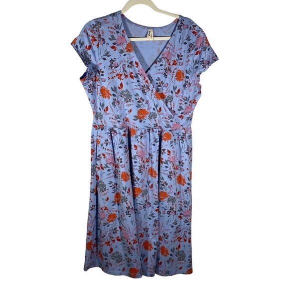 Pact Organic Cotton Dress XL cottage Floral Pattern coastal grandma casual - Picture 1 of 8